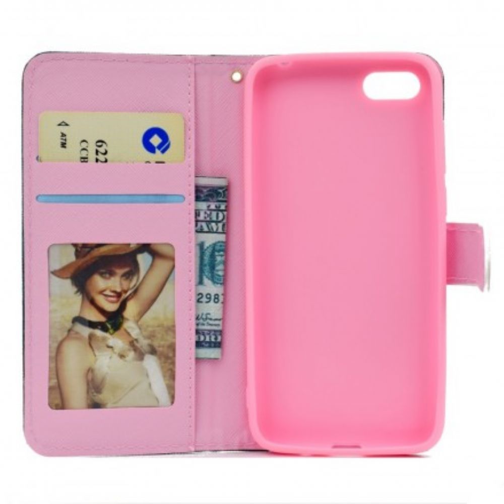 Flip Case Für Huawei Y5 2018 Rosa Äste