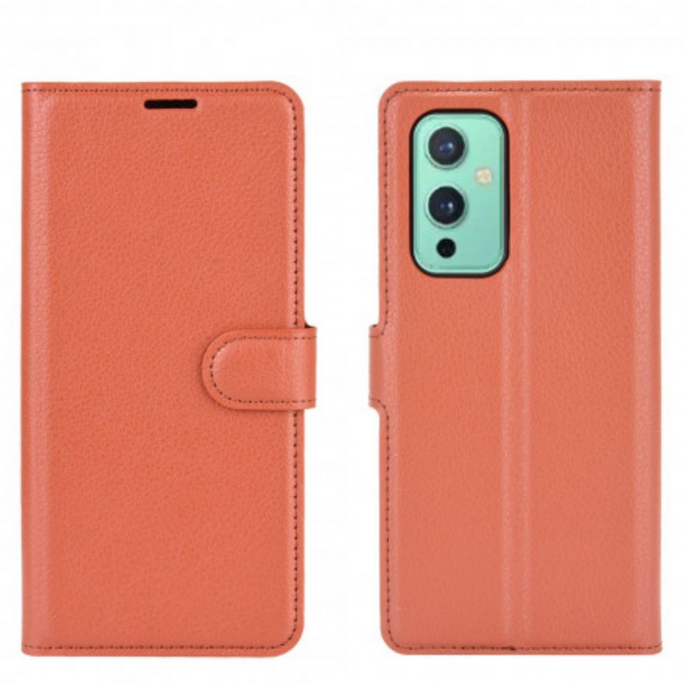 Flip Case Für OnePlus 9 Klassischer Litschi-leder-stil