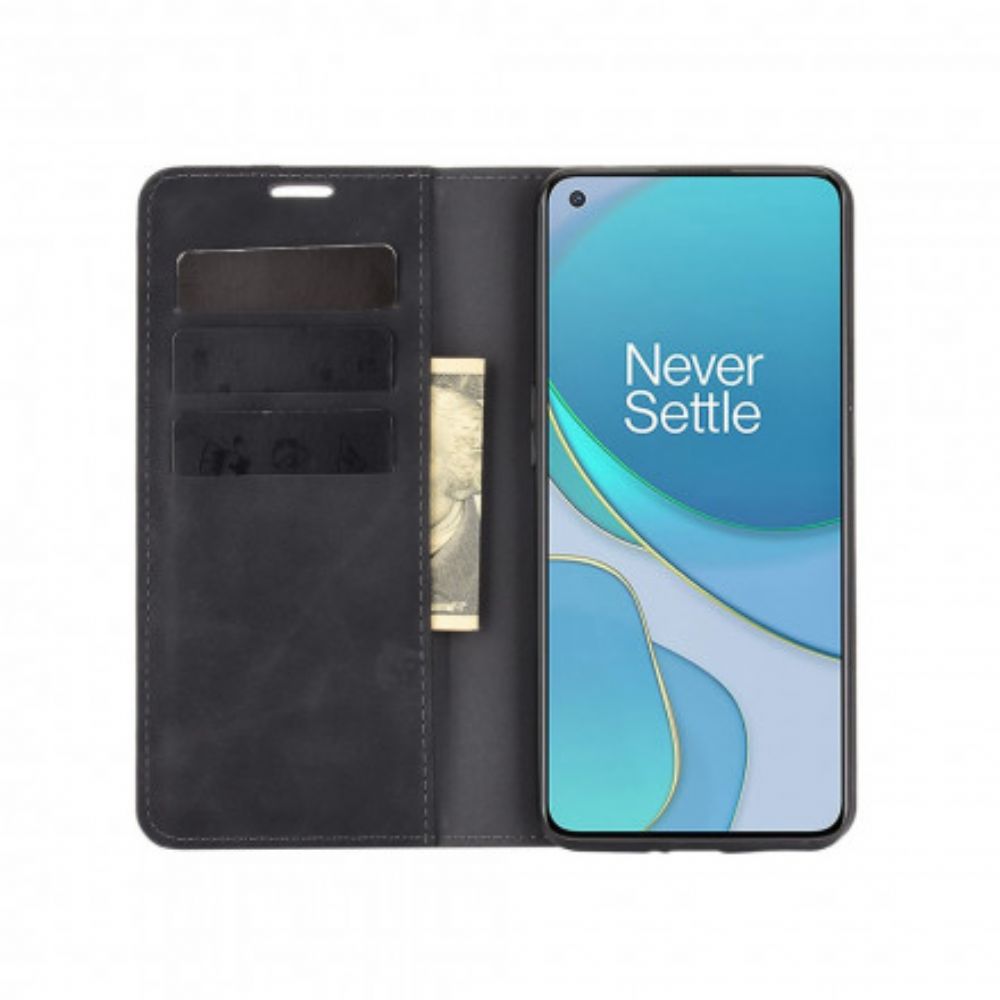 Schutzhülle Für OnePlus 9 Flip Case Seidenweicher Ledereffekt