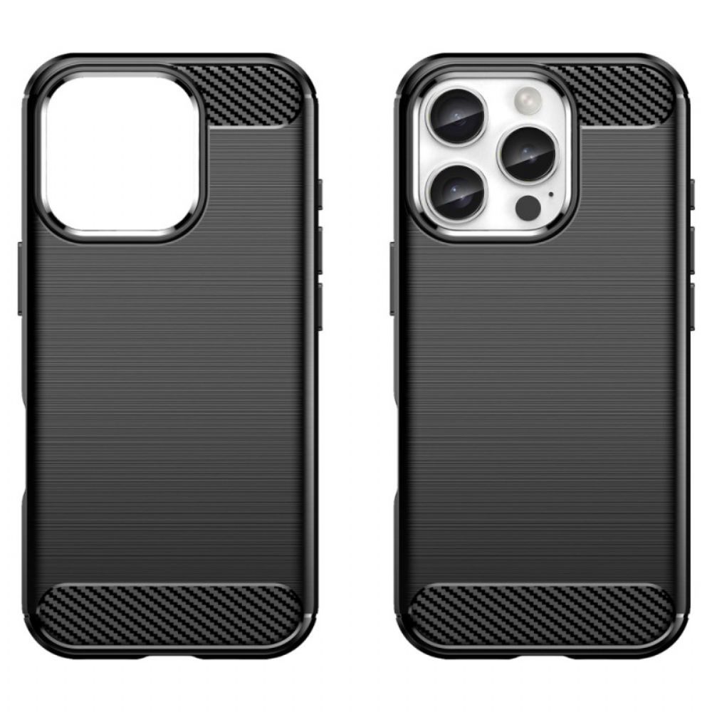 Hülle iPhone 16 Pro Handyhülle Gebürstete Kohlefaser