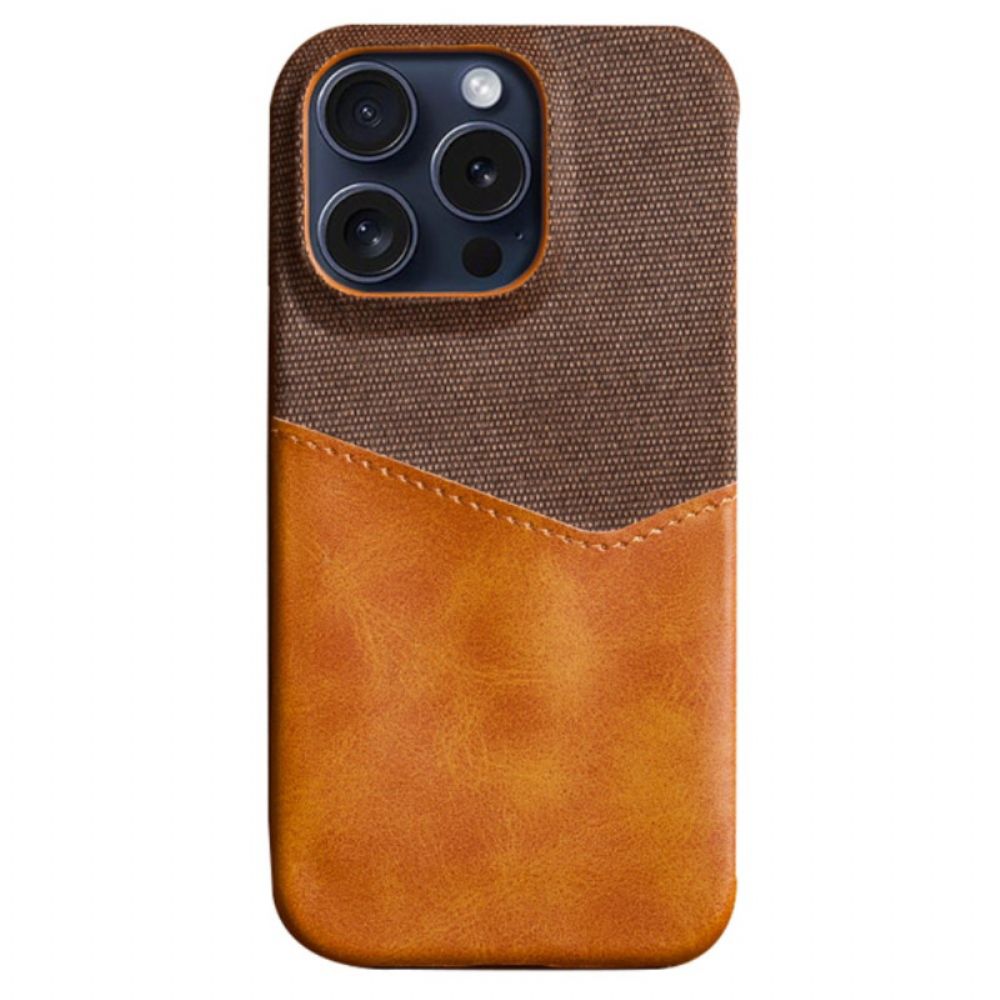 Hülle iPhone 16 Pro Kartenetui Aus Kunstleder Und Stoff