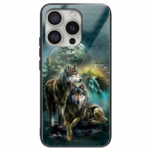 Hülle iPhone 16 Pro Wölfe Aus Gehärtetem Glas