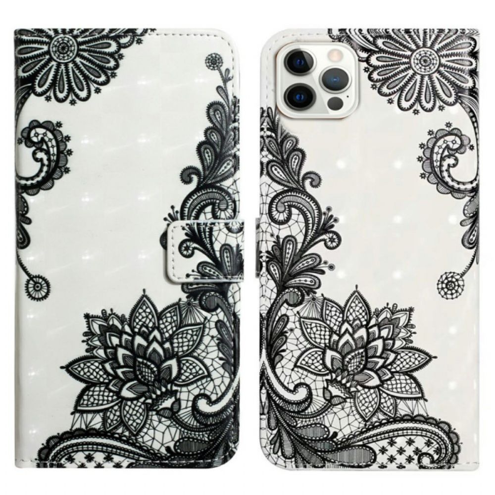 Lederhüllen iPhone 16 Pro Spitzenblume