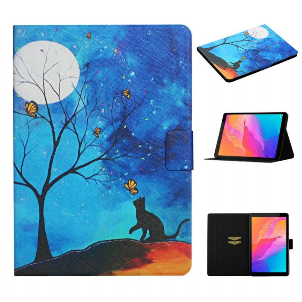 Lederhüllen Für Huawei MatePad T 8 Baum Zum Mond Und Zur Sonne