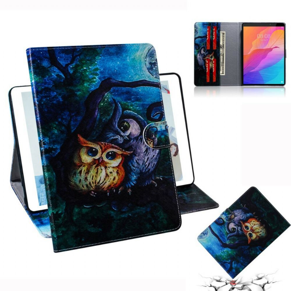 Lederhüllen Für Huawei MatePad T 8 Eulenmalerei