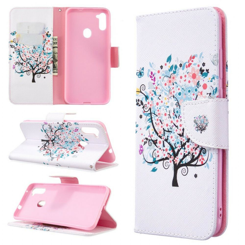 Flip Case Für Samsung Galaxy M11 Blumiger Baum