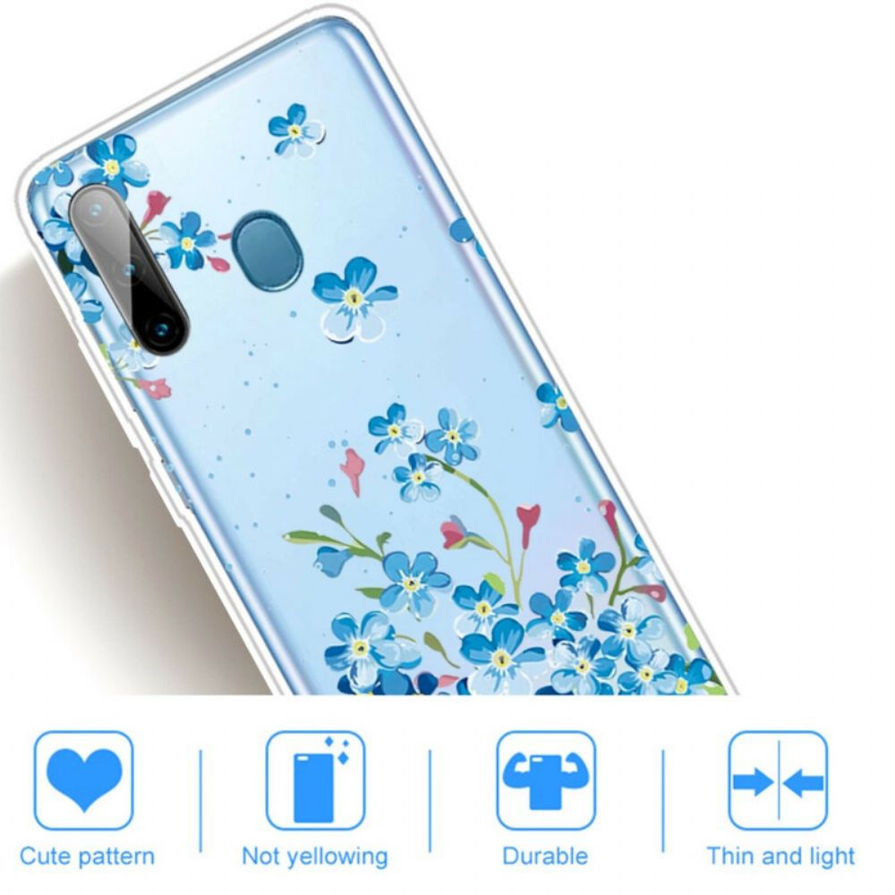 Handyhülle Für Samsung Galaxy M11 Blaue Blumen