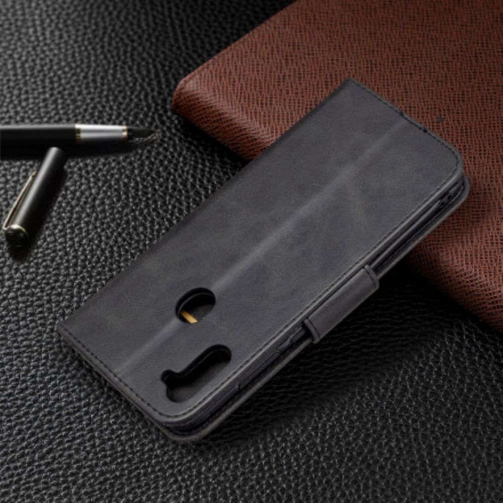 Lederhüllen Für Samsung Galaxy M11 Flip Case Glatte Schräge Klappe