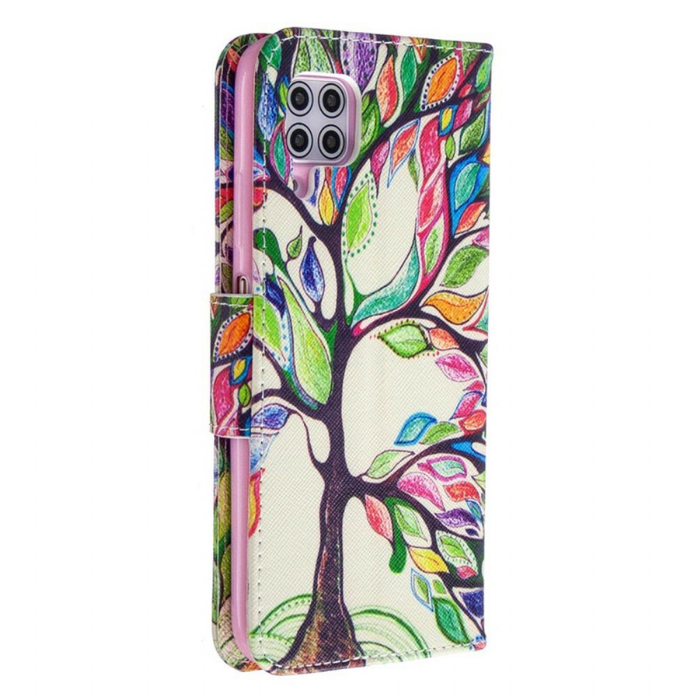Lederhüllen Für Huawei P40 Lite Farbiger Baum