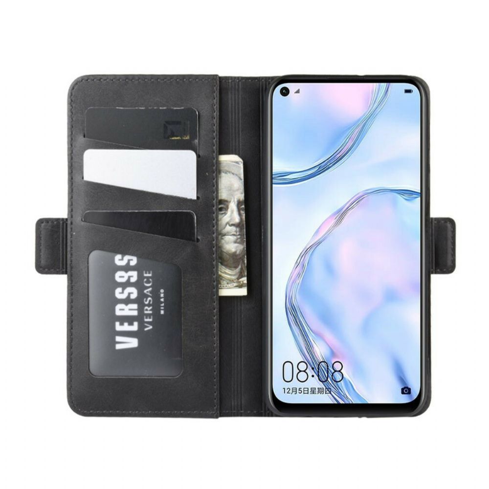Lederhüllen Für Huawei P40 Lite Flip Case Doppelklappe