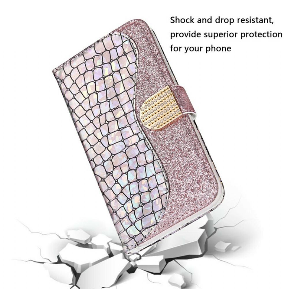 Flip Case Für Samsung Galaxy A30 / A20 Croc-diamanten