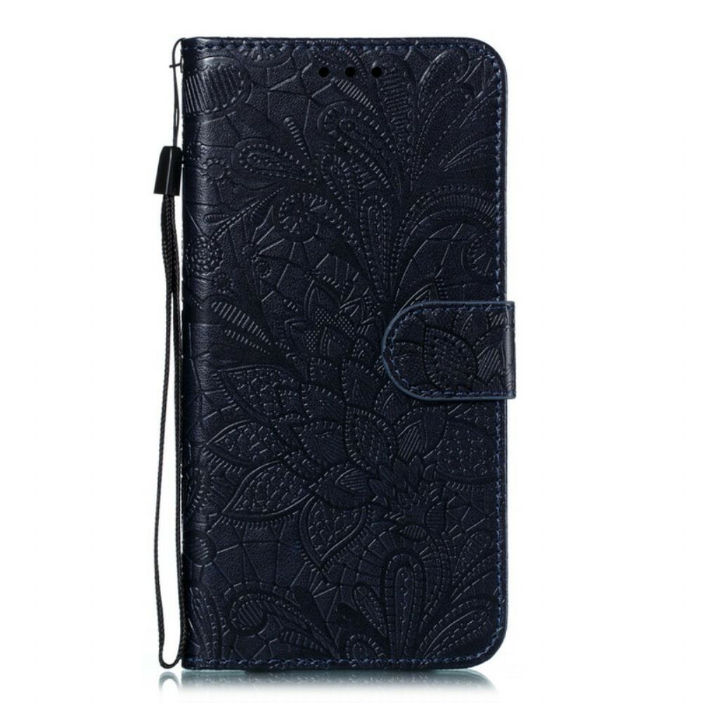 Flip Case Für Samsung Galaxy A30 / A20 Mit Kordel Stammes-riemenblumen