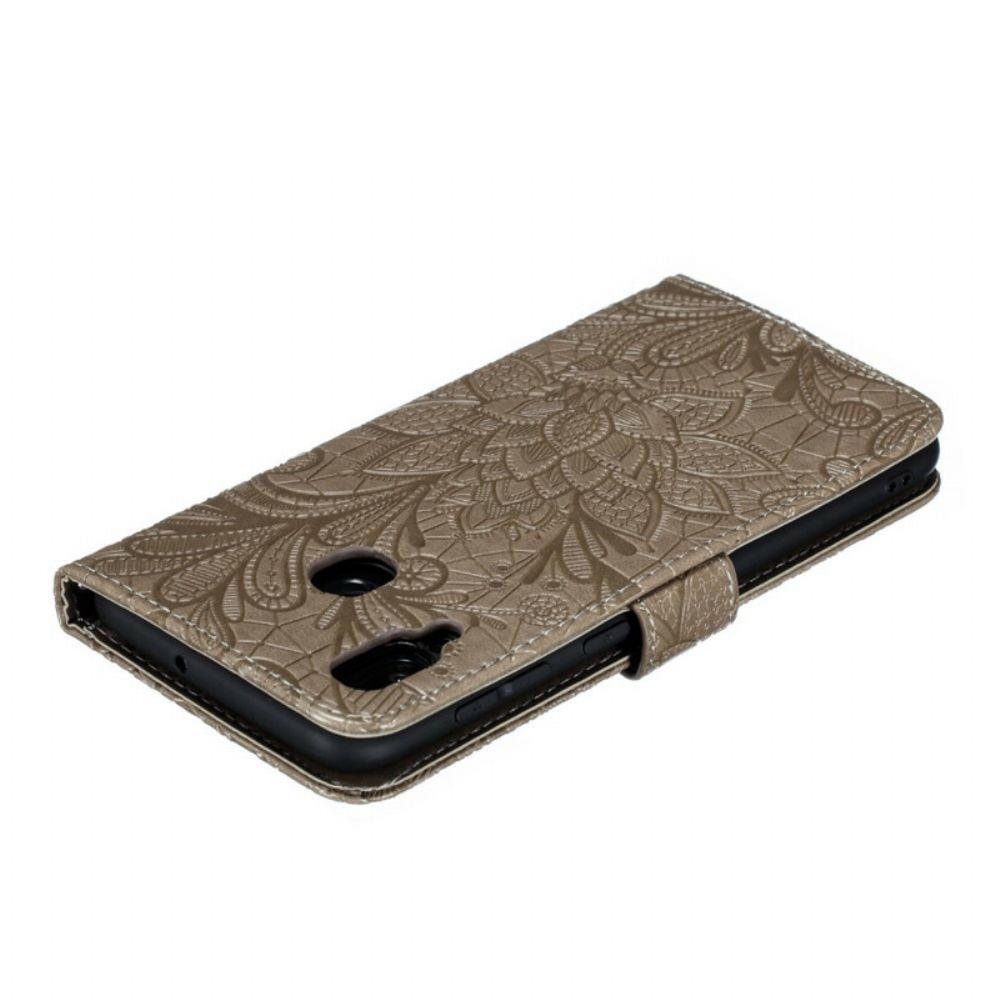 Flip Case Für Samsung Galaxy A30 / A20 Mit Kordel Stammes-riemenblumen