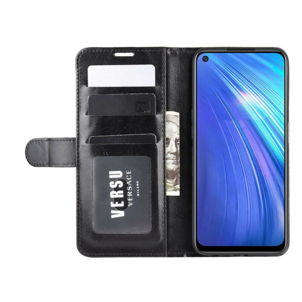 Lederhüllen Für Realme 6 Lederstruktur