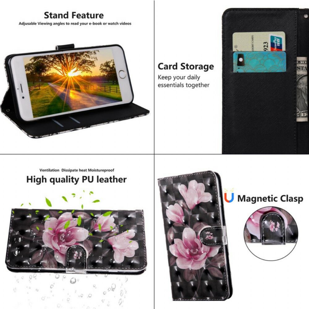 Flip Case Für iPhone 13 Pro Lichtpunktblumen Blühen