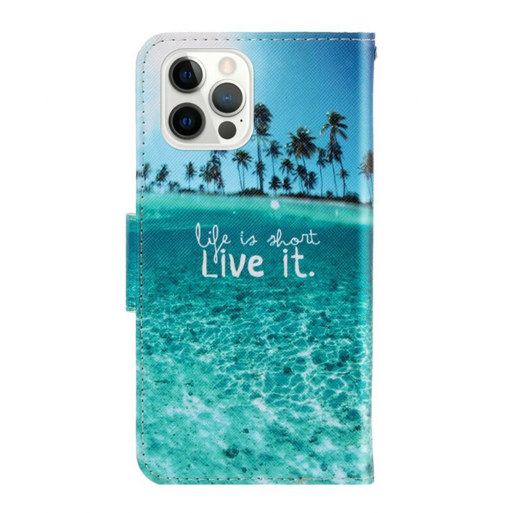 Flip Case Für iPhone 13 Pro Mit Kordel Lebe Es Riemchen