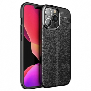 Handyhülle Für iPhone 13 Pro Doppellinie Litschi-leder-effekt
