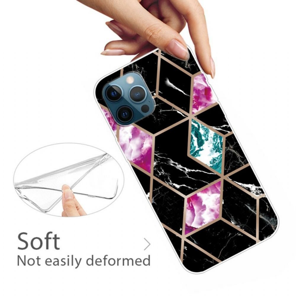 Hülle Für iPhone 13 Pro Abgelehnter Geometrischer Marmor