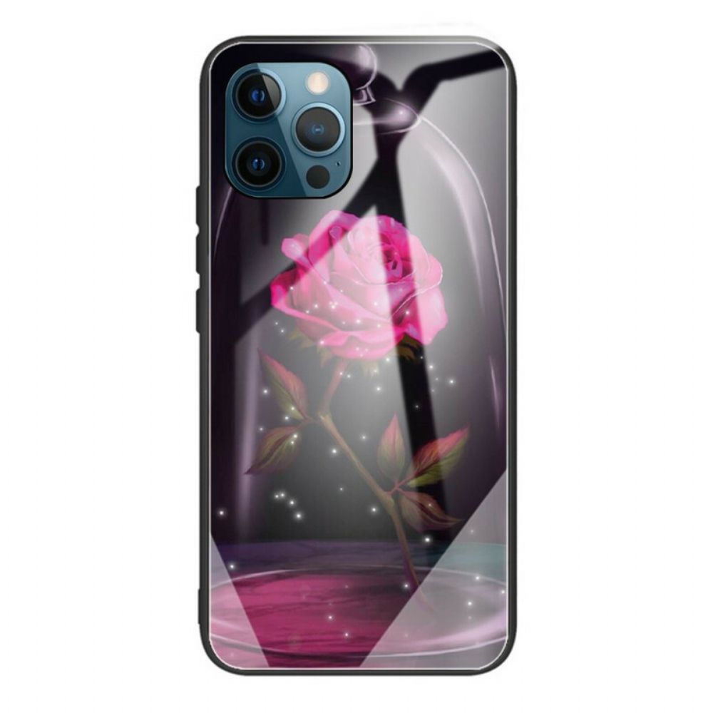 Hülle Für iPhone 13 Pro Gehärtetes Glas In Magischem Rosa