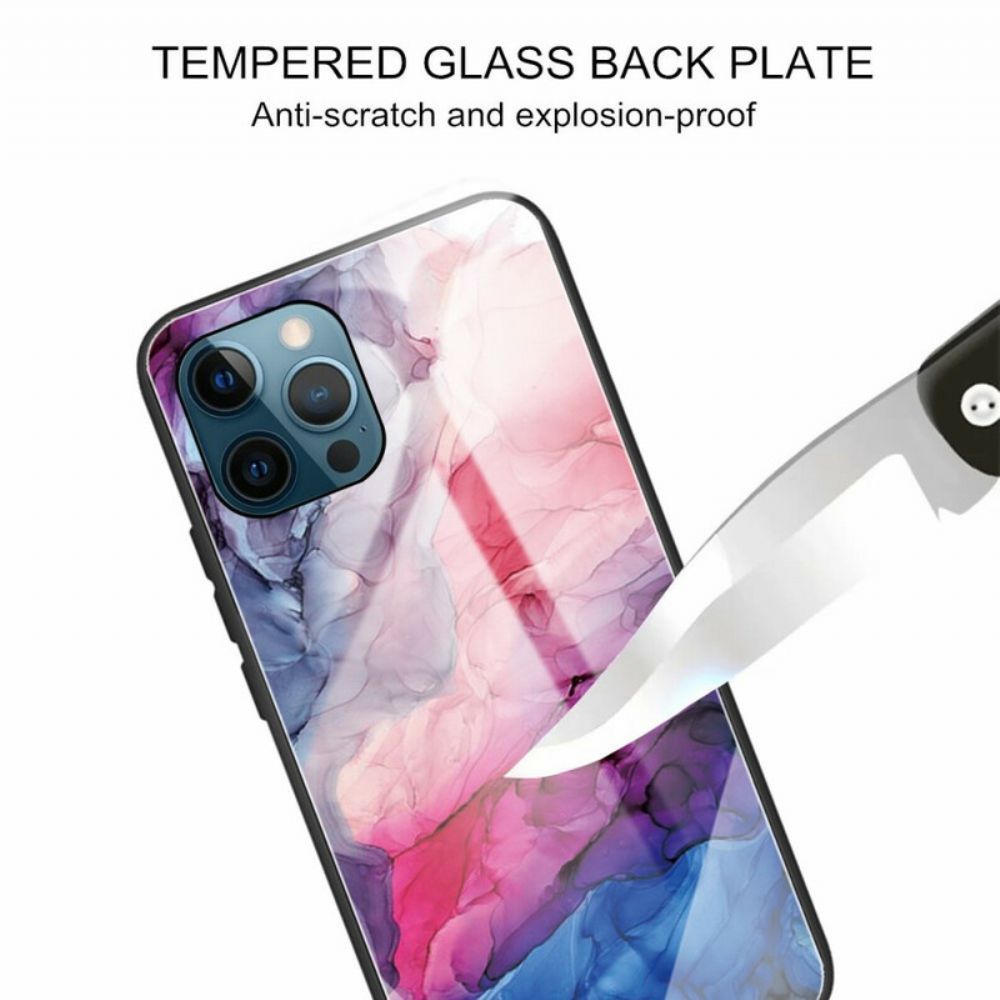 Hülle Für iPhone 13 Pro Hartglas Aus Marmor