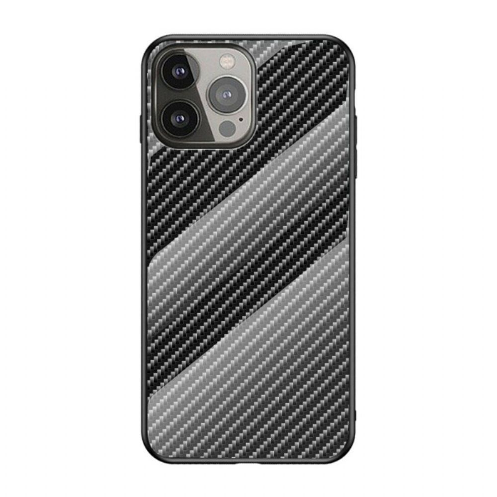 Hülle Für iPhone 13 Pro Kohlefaser-gehärtetes Glas