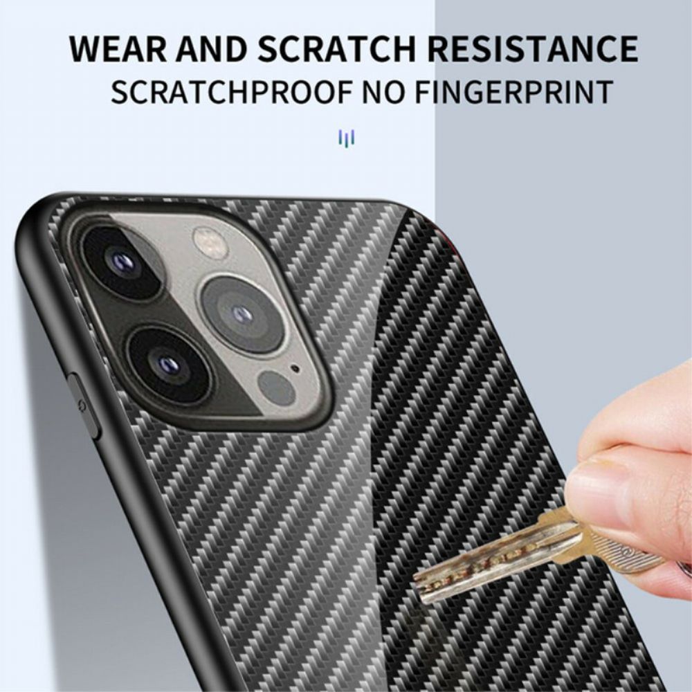 Hülle Für iPhone 13 Pro Kohlefaser-gehärtetes Glas