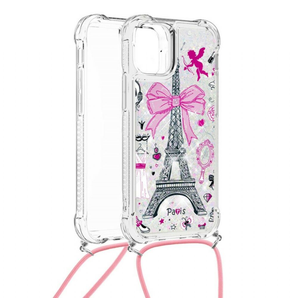 Hülle Für iPhone 13 Pro Mit Kordel Am Cordon Eiffelturm