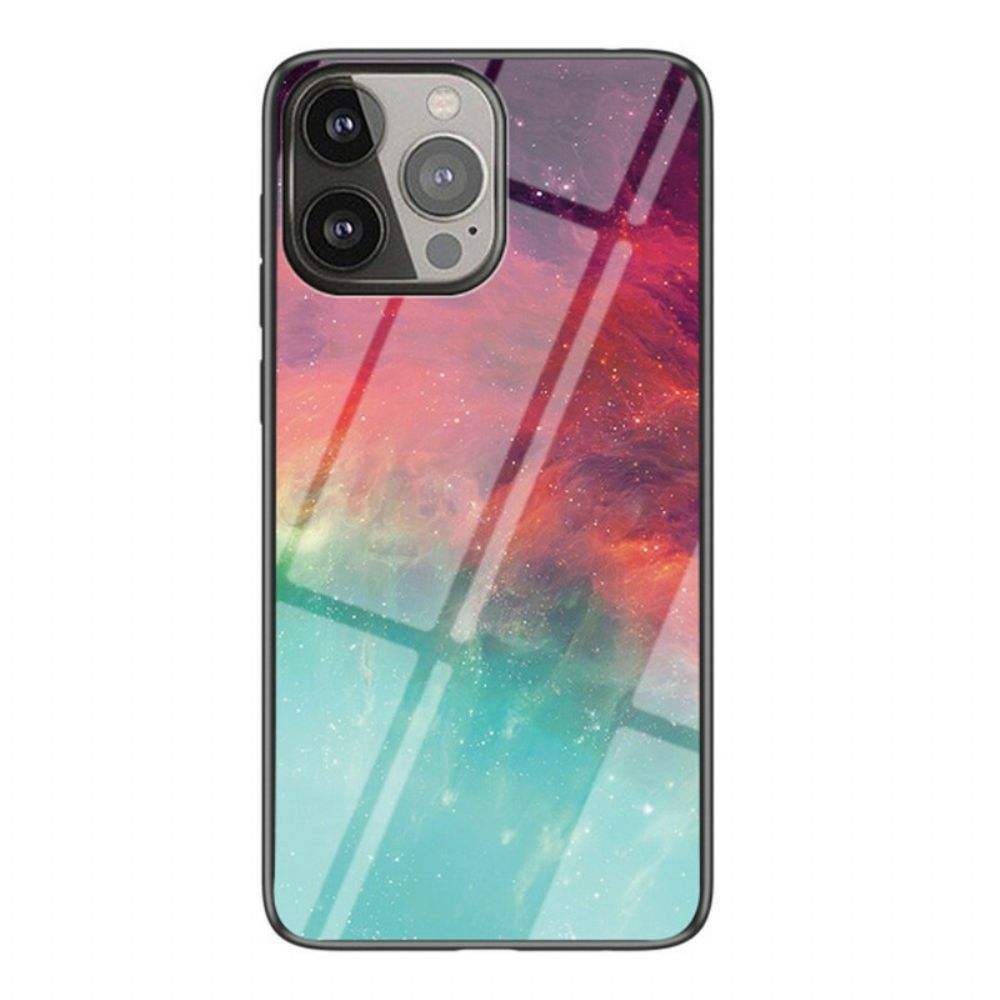 Hülle Für iPhone 13 Pro Sternenhimmel Aus Gehärtetem Glas