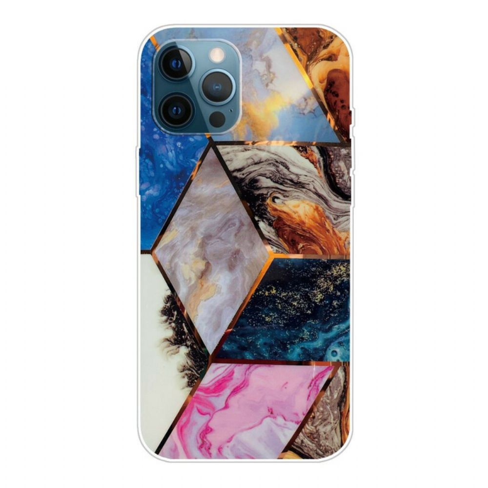 Hülle Für iPhone 13 Pro Variabler Geometrischer Marmor