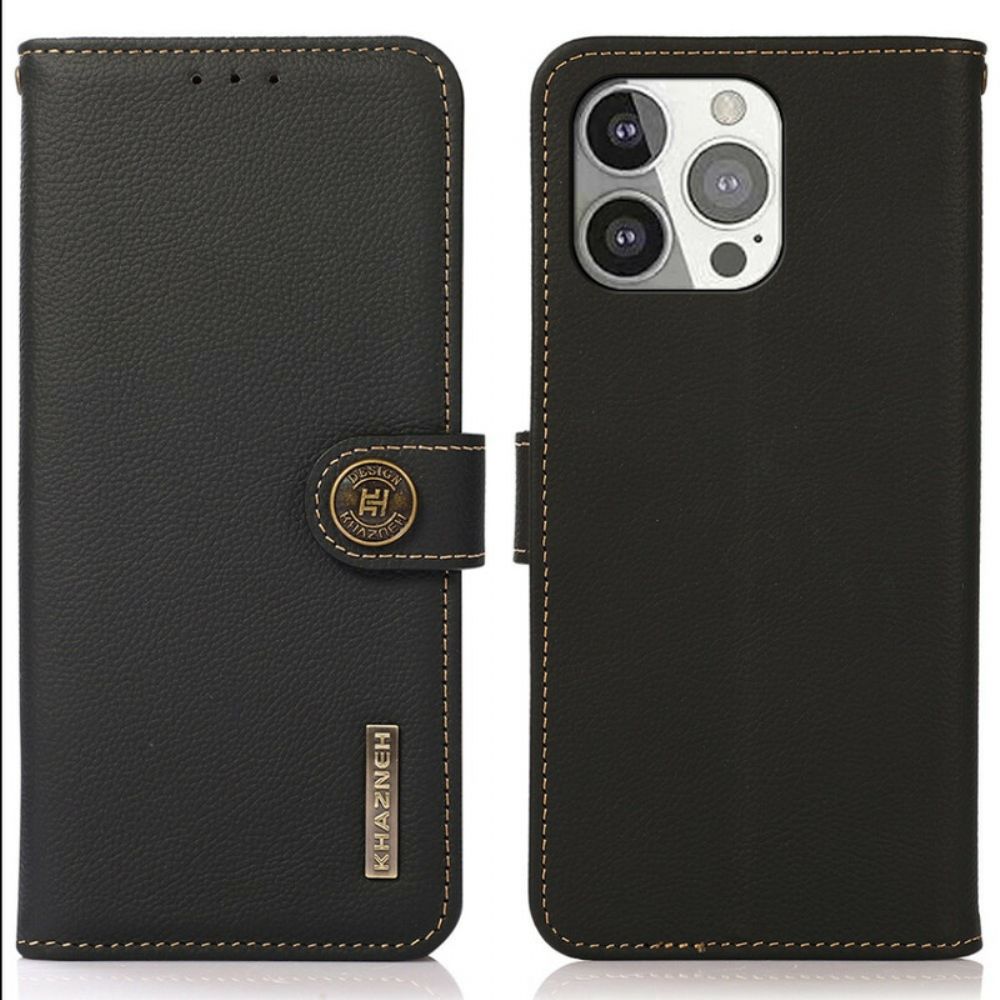 Lederhüllen Für iPhone 13 Pro Echtes Leder Khazneh Rfid