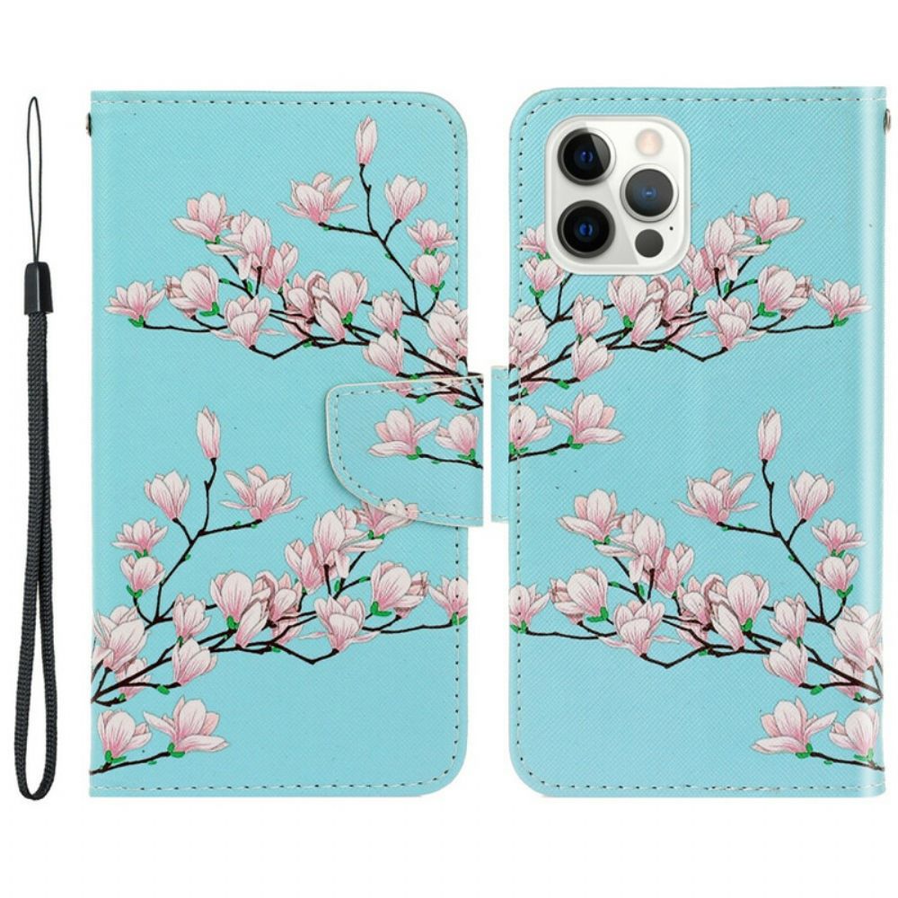 Lederhüllen Für iPhone 13 Pro Mit Kordel Riemenbaum