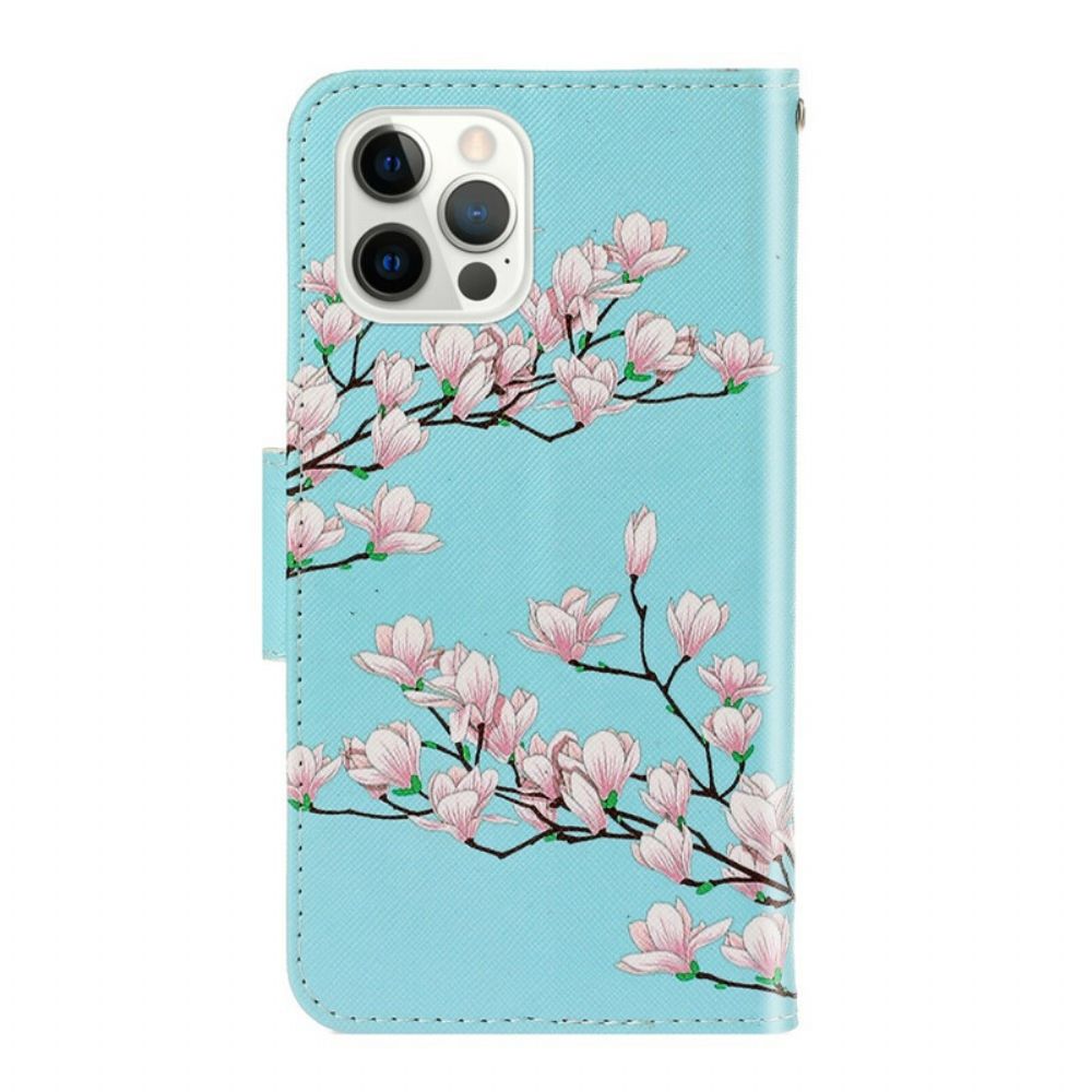 Lederhüllen Für iPhone 13 Pro Mit Kordel Riemenbaum