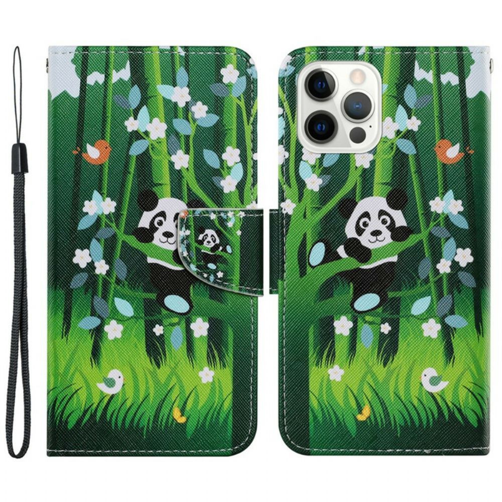 Lederhüllen Für iPhone 13 Pro Panda-spaziergang