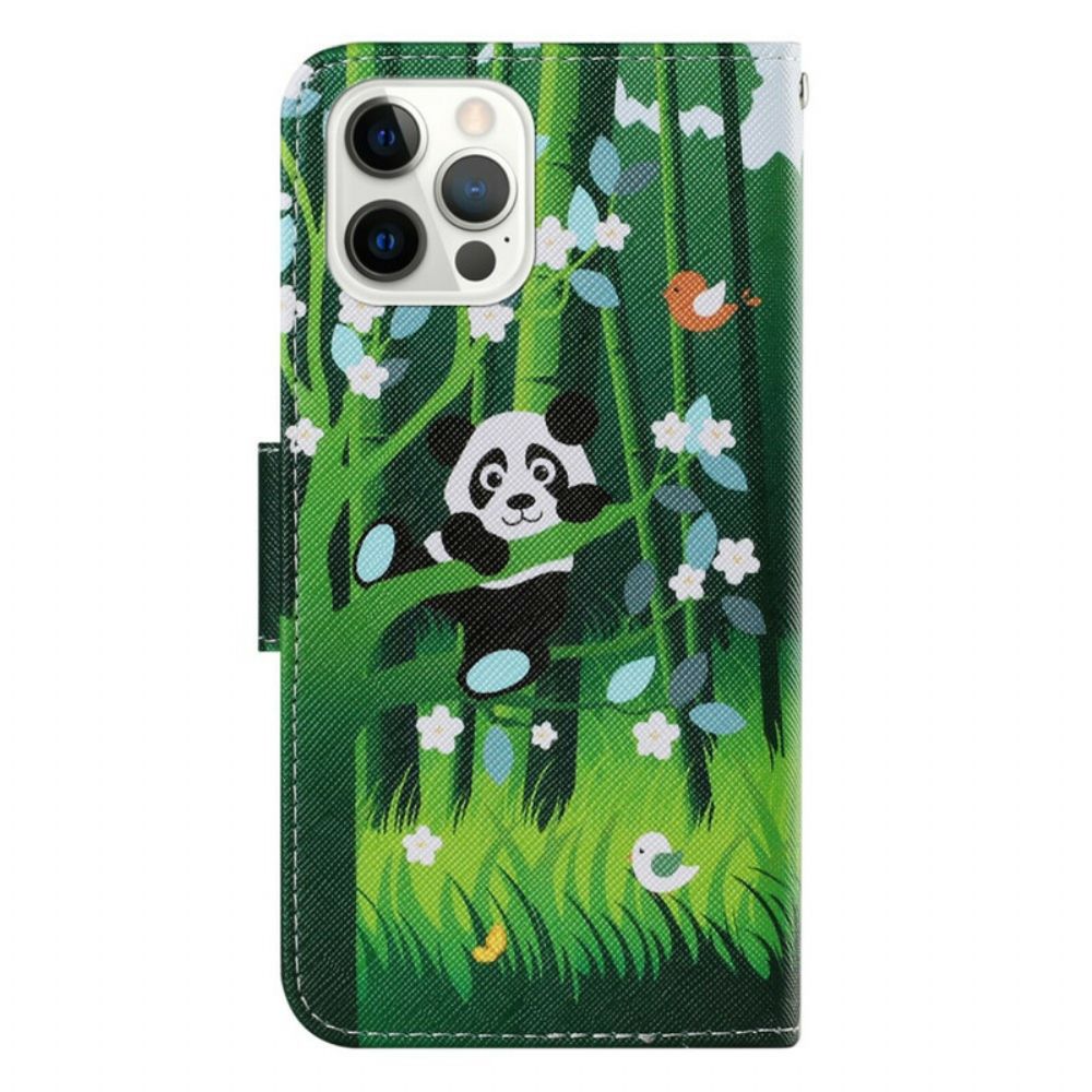Lederhüllen Für iPhone 13 Pro Panda-spaziergang
