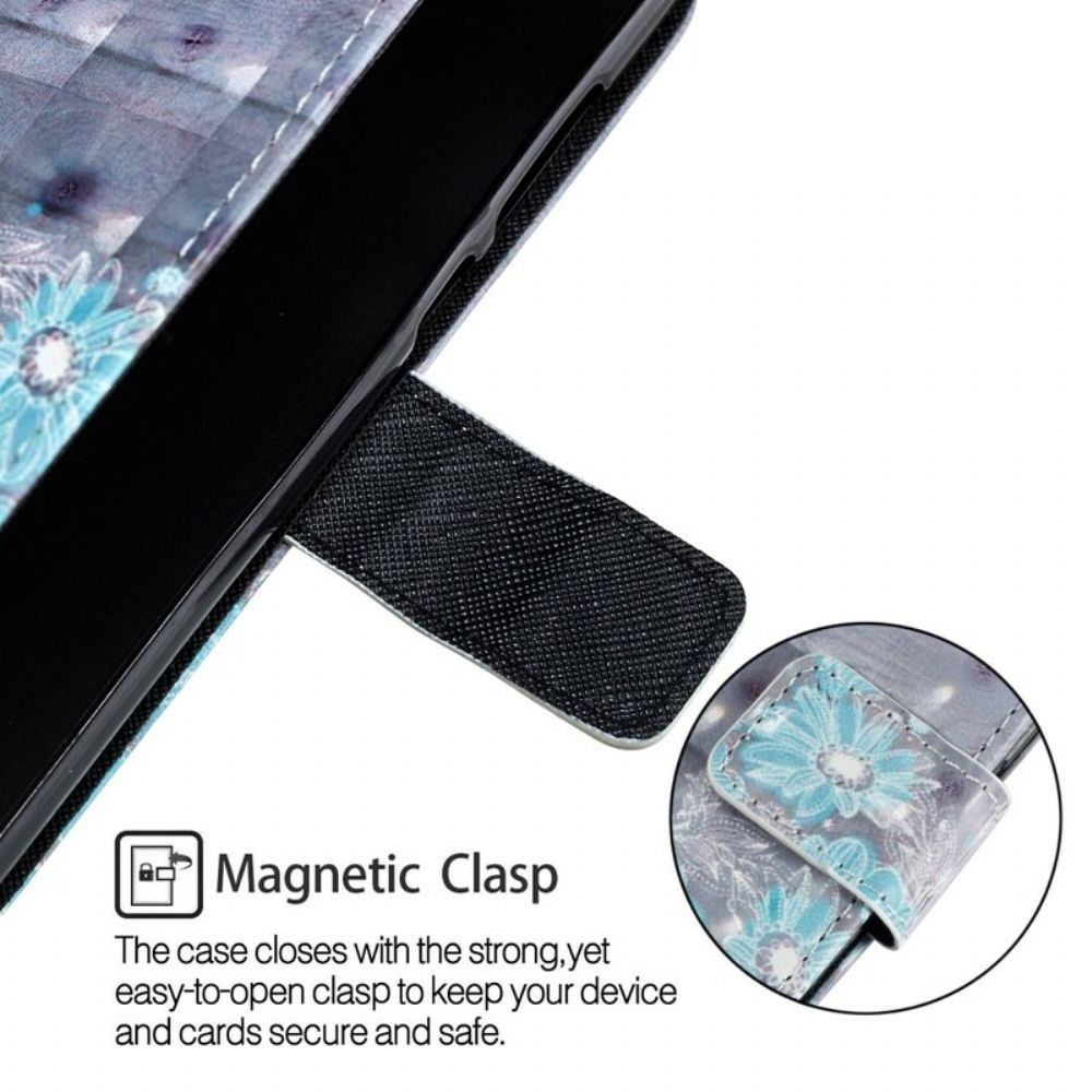 Flip Case Für Huawei P20 3d Blaue Blumen