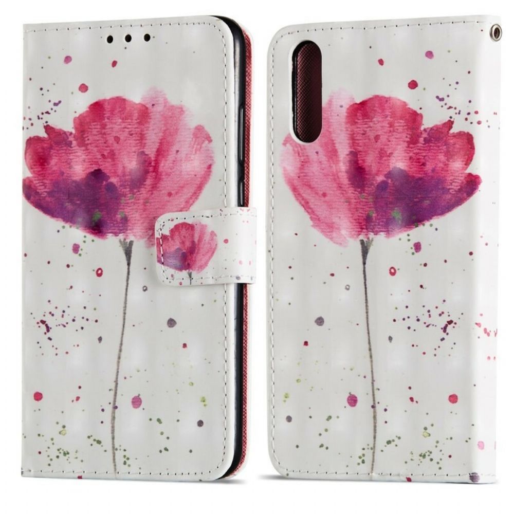 Hülle Lederhüllen Für Huawei P20 3d Aquarell-neckholder