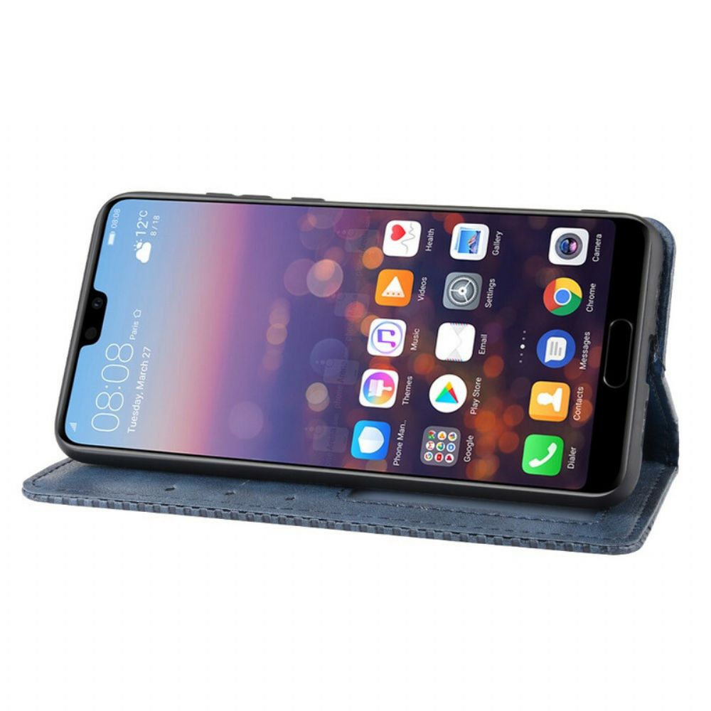 Schutzhülle Für Huawei P20 Flip Case Stilisierter Vintage-ledereffekt