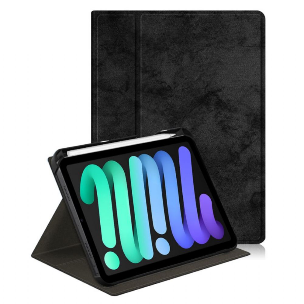 Case Für iPad Mini 6 (2024) Um 360° Drehbarer Ledereffekt