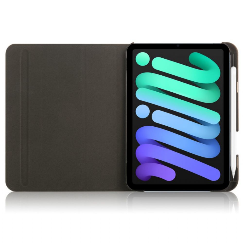 Case Für iPad Mini 6 (2024) Um 360° Drehbarer Ledereffekt