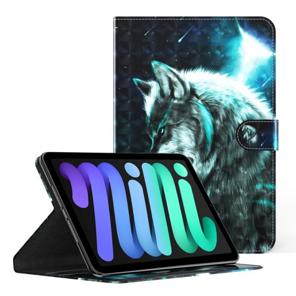 Flip Case Für iPad Mini 6 (2024) Lichtpunkt Wilder Wolf