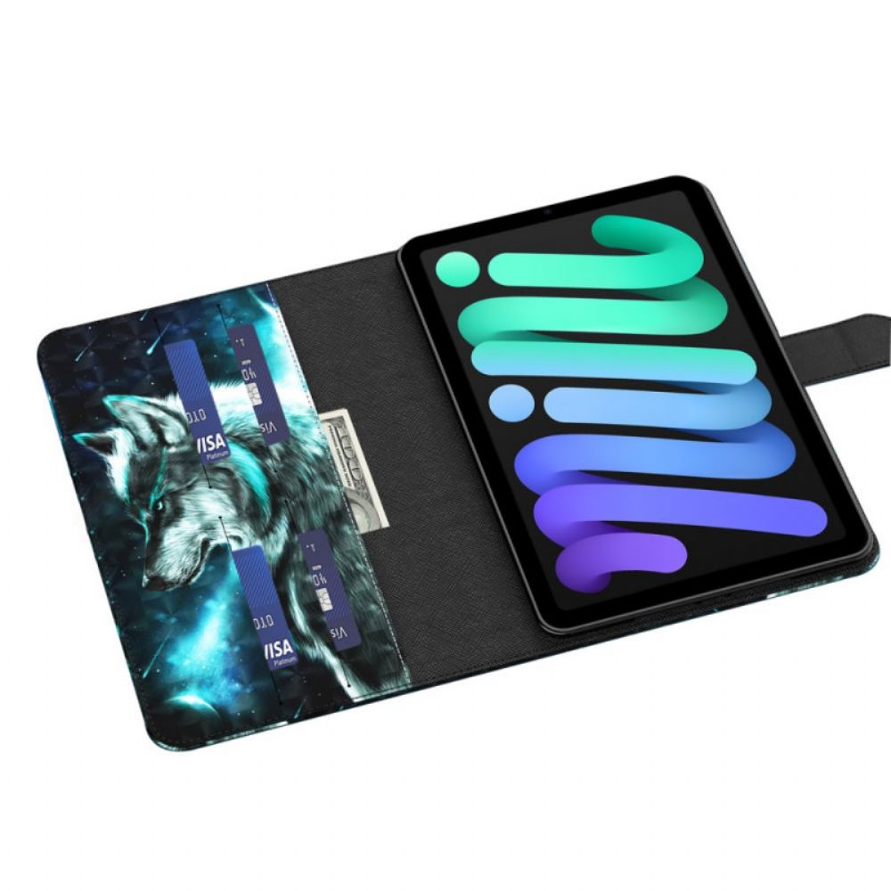 Flip Case Für iPad Mini 6 (2024) Lichtpunkt Wilder Wolf