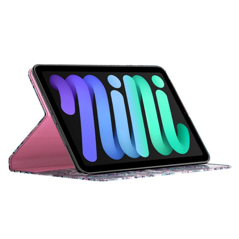 Lederhüllen Für iPad Mini 6 (2024) Paisley-muster Mit Hellen Punkten