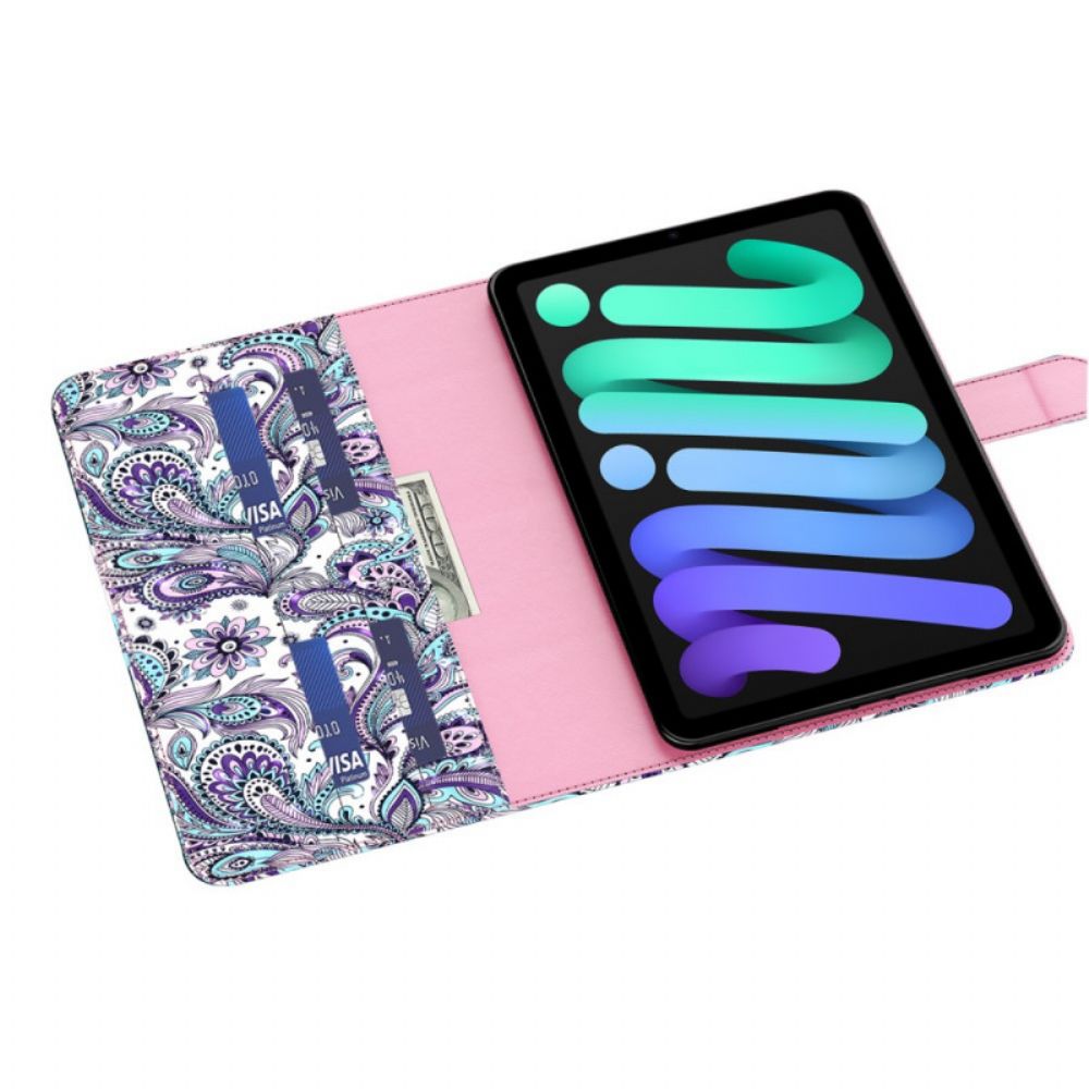 Lederhüllen Für iPad Mini 6 (2024) Paisley-muster Mit Hellen Punkten