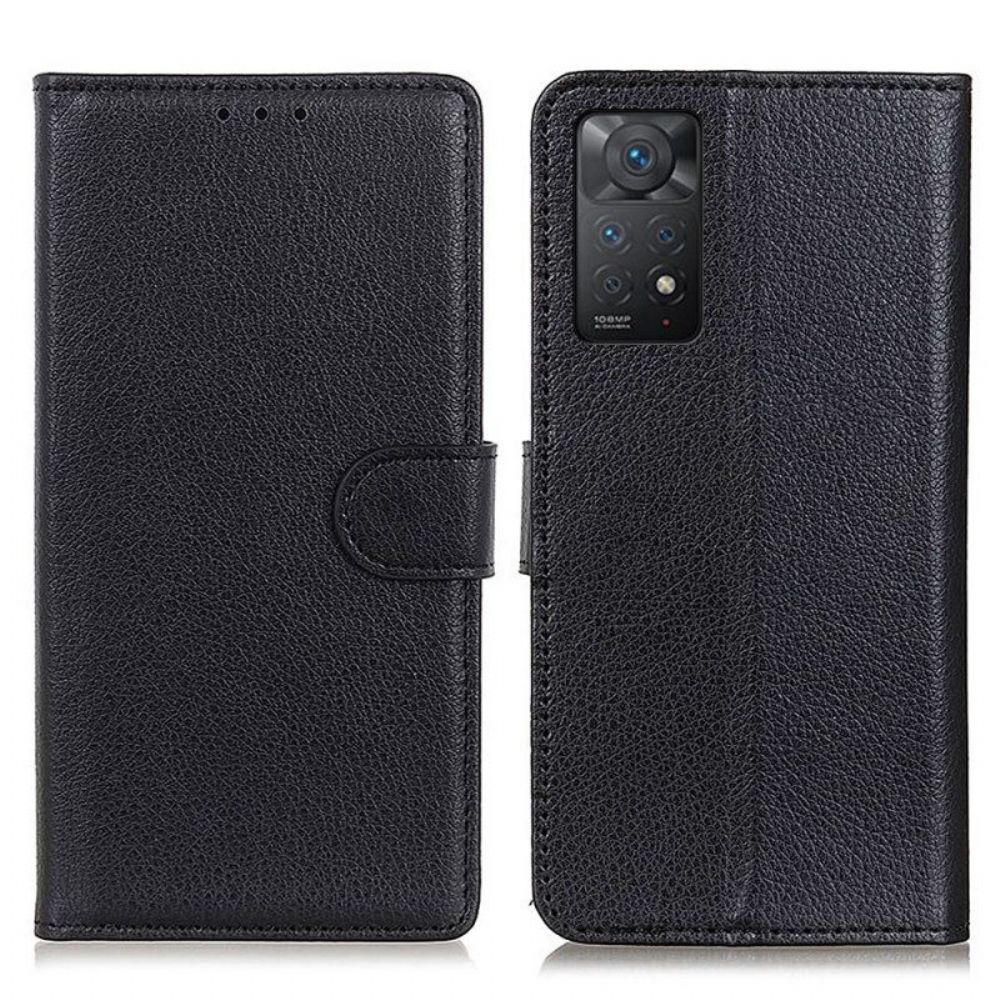 Flip Case Für Xiaomi Redmi Note 11 Pro / 11 Pro 5G Traditionelles Litschi-kunstleder