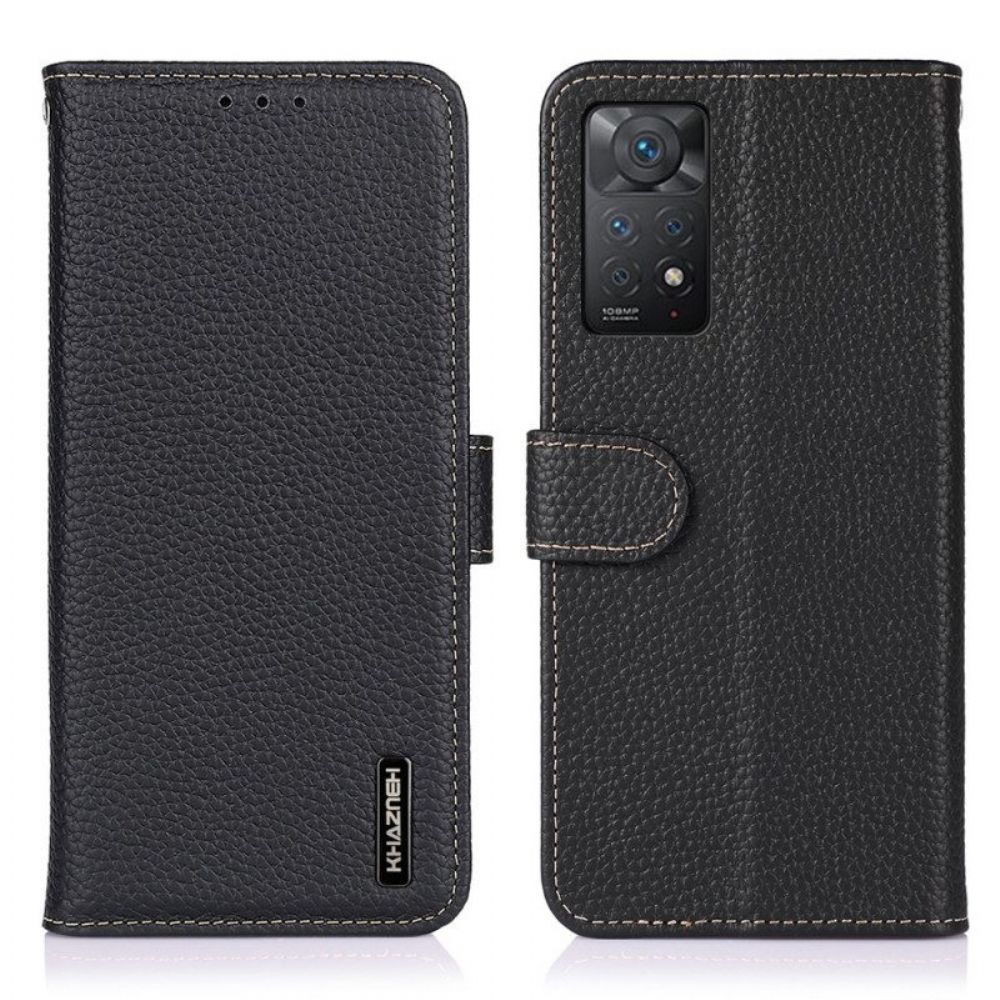 Lederhüllen Für Xiaomi Redmi Note 11 Pro / 11 Pro 5G Echtes Khazneh-litschi-leder