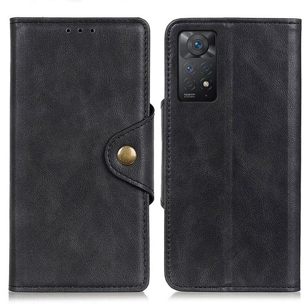 Lederhüllen Für Xiaomi Redmi Note 11 Pro / 11 Pro 5G Knopf Aus Kunstleder
