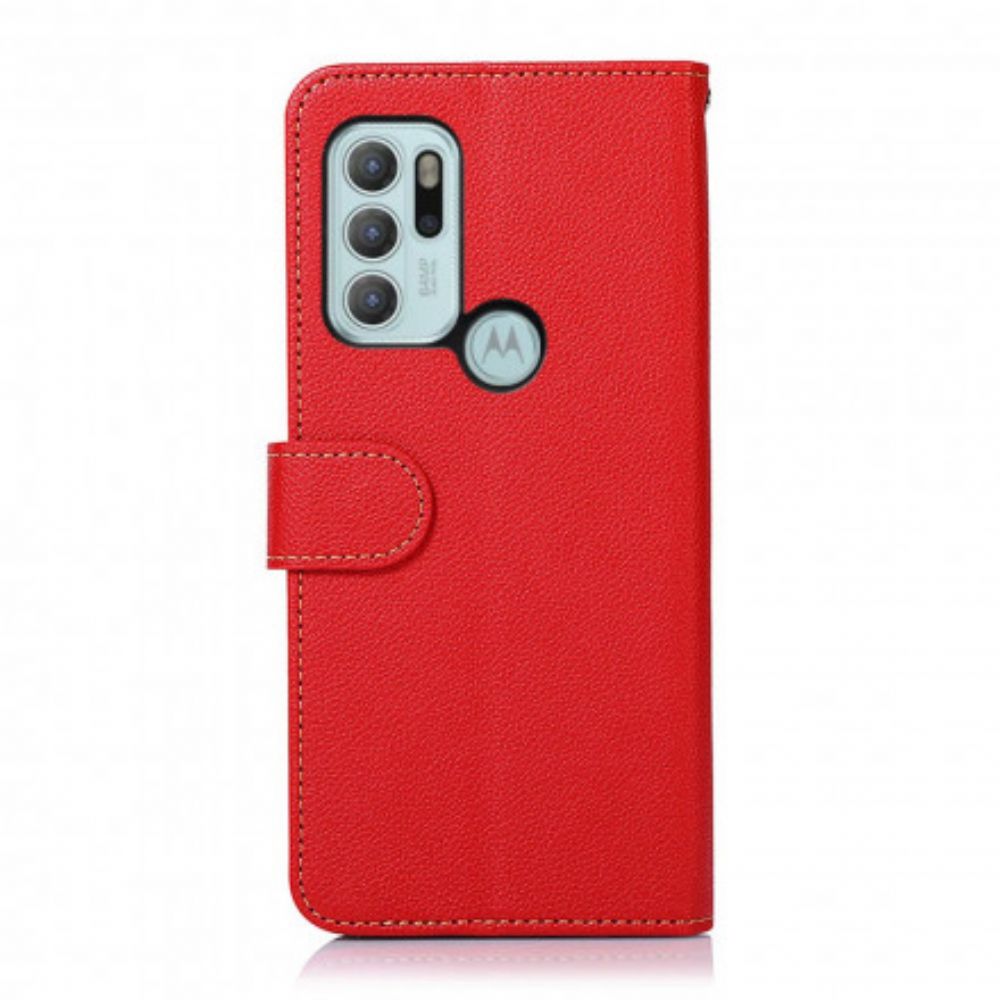 Flip Case Für Moto G60S Liche Style Rfid Khazneh