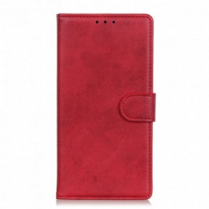 Flip Case Für Moto G60S Matter Ledereffekt