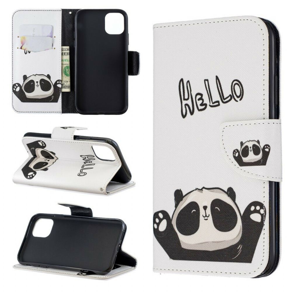 Flip Case Für iPhone 11 Hallo Panda