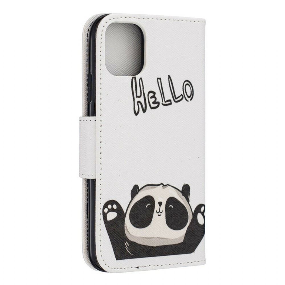 Flip Case Für iPhone 11 Hallo Panda